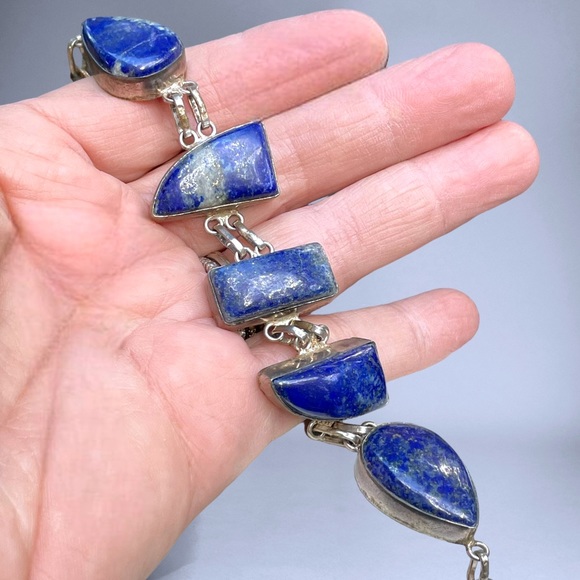 🌺ON SALE! Sterling & Lapis Bracelet - Picture 8 of 12